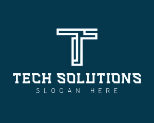Digital Technology Letter T logo design