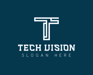 Digital Technology Letter T logo design