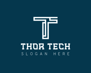 Digital Technology Letter T logo design