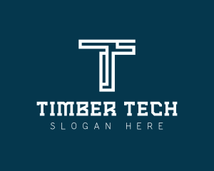 Digital Technology Letter T logo design