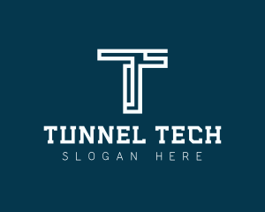 Digital Technology Letter T logo design