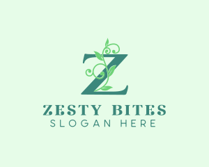 Natural Plant Letter Z logo design