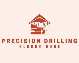 Hammer Drill Home Repair logo design