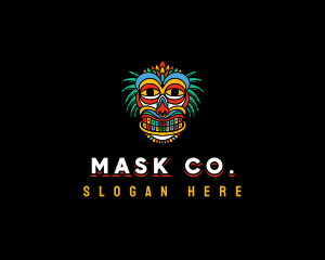 Maori Mask Tribal logo