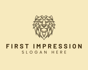 Geometric Animal Lion logo design