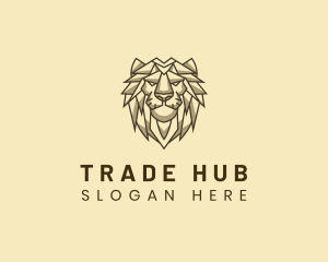 Geometric Animal Lion logo design