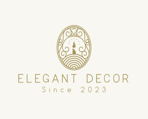 Ornate Elegant Decoration Candle logo design