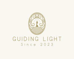 Ornate Elegant Decoration Candle logo design