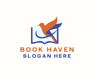 Book Sparrow Library logo design