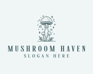 Mushroom Herbal Fungus logo design