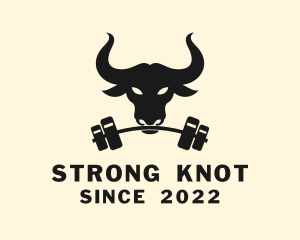 Strong Bull Barbell logo design