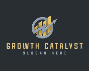 Lightning Growth Graph logo design