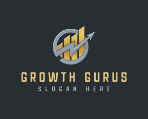 Lightning Growth Graph logo design