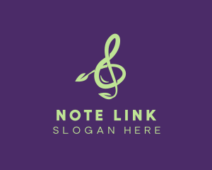 Musical Note Leaf logo design