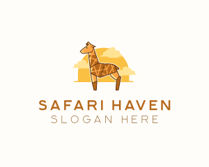 Giraffe Animal Safari logo design