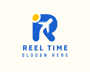 Airplane Travel Letter R logo design