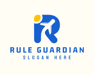 Airplane Travel Letter R logo design