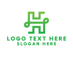 Green Elegant H Outline logo