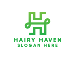 Green Elegant H Outline logo design