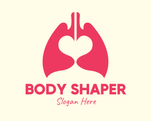 Pink Heart Lungs logo design