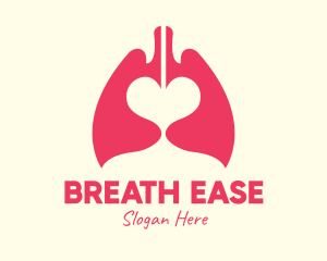 Pink Heart Lungs logo design