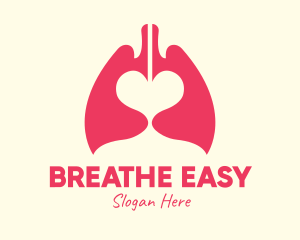 Pink Heart Lungs logo design