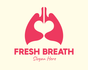 Pink Heart Lungs logo design