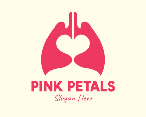 Pink Heart Lungs logo design