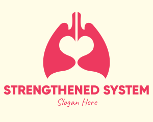 Pink Heart Lungs logo design