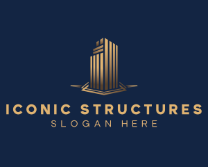 Skyscraper Structure Realty logo design