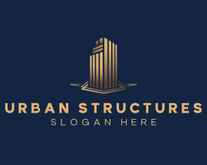 Skyscraper Structure Realty logo design