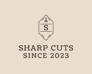 Scissor Barber Haircut logo design