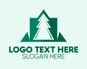 Green Pine Tree Forest  Logo