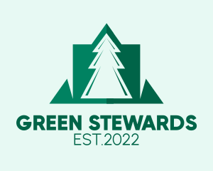 Green Pine Tree Forest  logo design