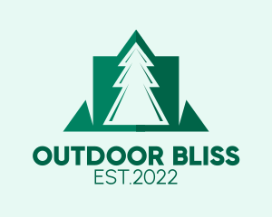 Green Pine Tree Forest  logo design