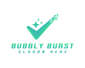 Bubble Clean Check logo design