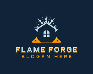 Snowflake Fire Ventilation logo design