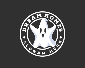 Spooky Paranormal Ghost Logo