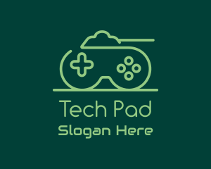 Green Gamepad Tank logo design