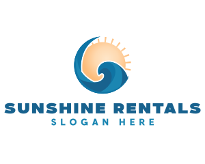 Beach Waves Sun logo