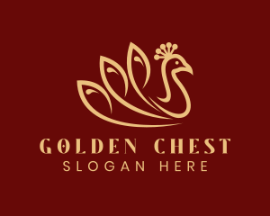 Premium Golden Peacock logo design