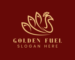 Premium Golden Peacock logo design