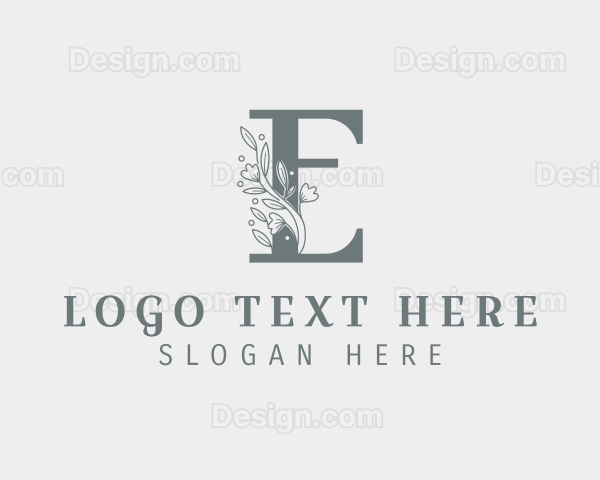 Aesthetic Floral Letter Logo