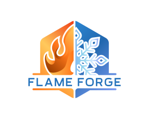 Flame Snowflake HVAC logo design