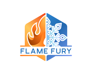 Flame Snowflake HVAC logo design