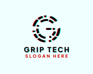 Glitch Tech Letter G logo design