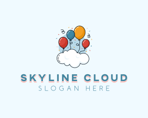 Cloud Balloon Party logo design