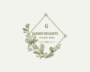 Floral Garden Emblem logo design