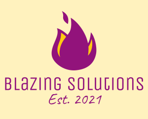 Purple Flame Resto logo design