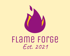 Purple Flame Resto logo design